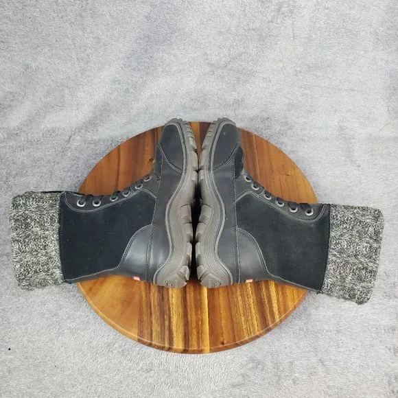 Pajar Canada Ava Winter Boots Womens 7 Black Suede Leather Faux Fur Snow Lace Up - Picture 5 of 9